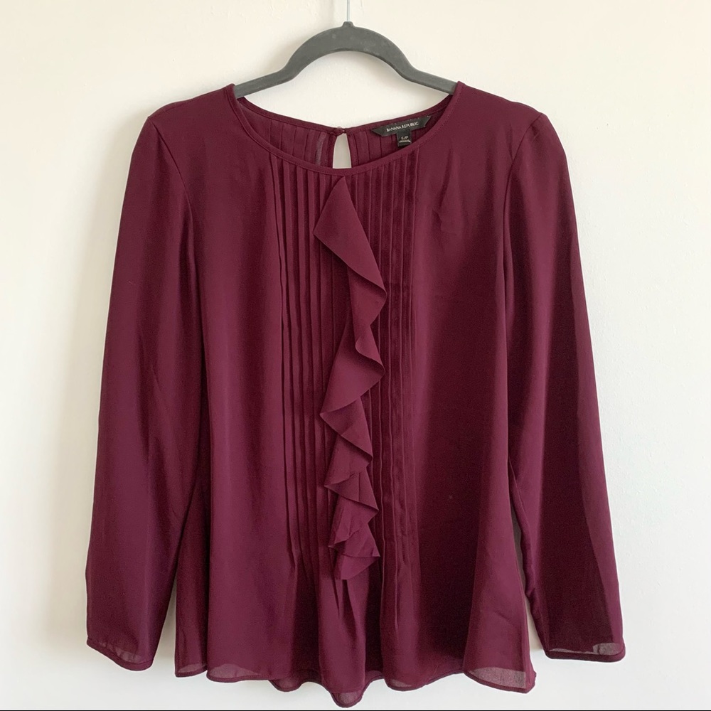 BANANA REPUBLIC Chiffon Blouse Purple Size S - Picture 1 of 8